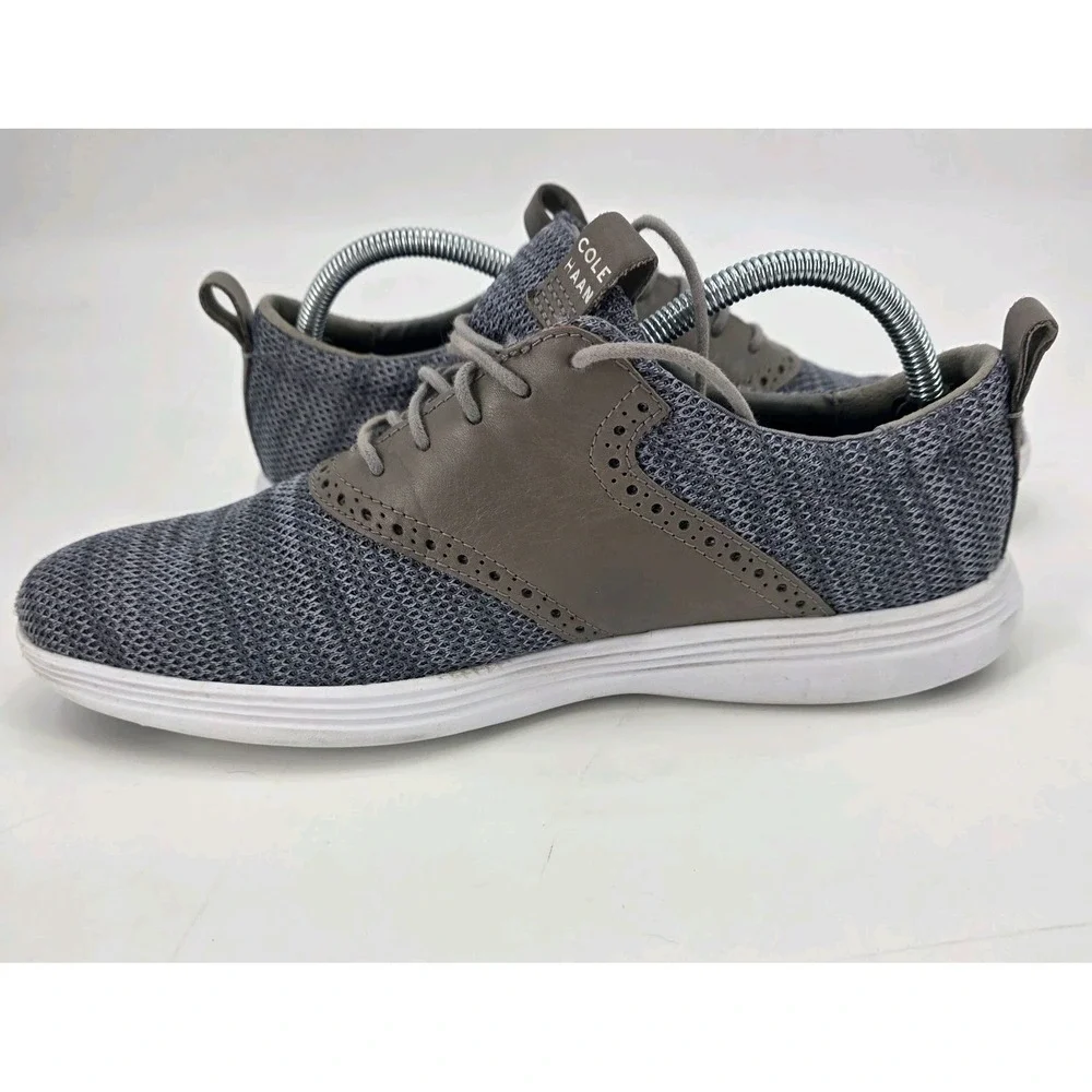 COLE HAAN GRAND TOUR KNIT OXFORDS MENS SIZE 9.5 M GRAY BROWN CASUAL SHOES C31346